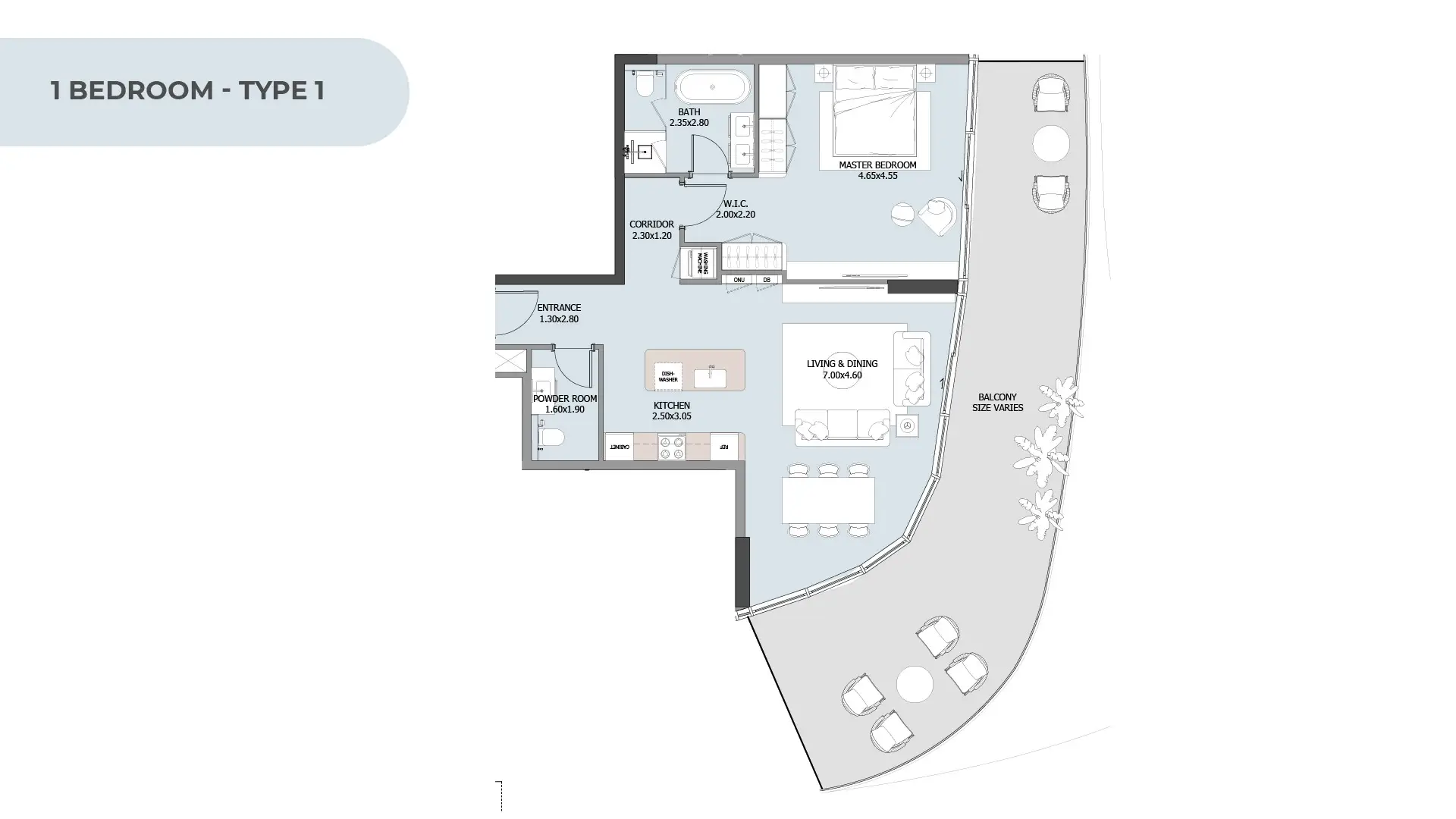 1 BR - Type C